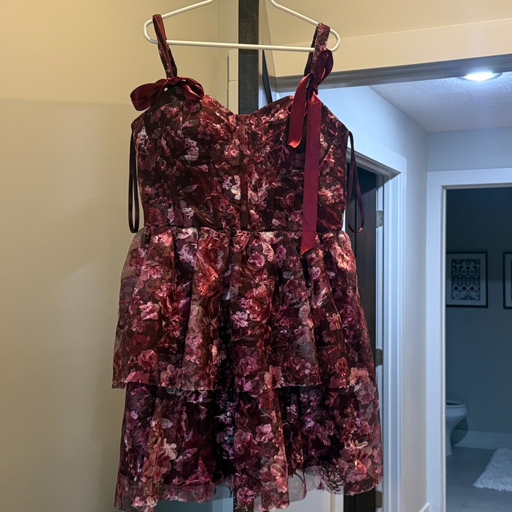 Floral Burgundy juniors Dress